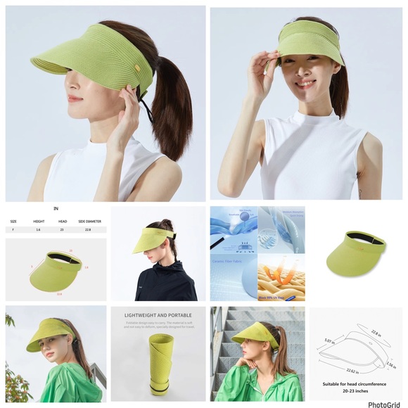 Oh Sunny green visor hat with carry on bag NWT - Picture 1 of 7